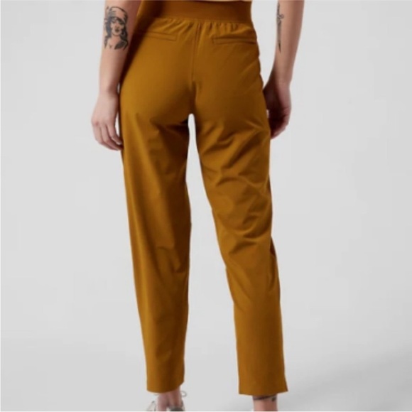 ATHLETA Brooklyn Textured Ankle Pants yellow - Picture 2 of 9